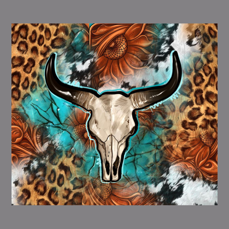 Western With Bull Skull Heavyweight Hoodie by NancyCooperArtShop | Teevron