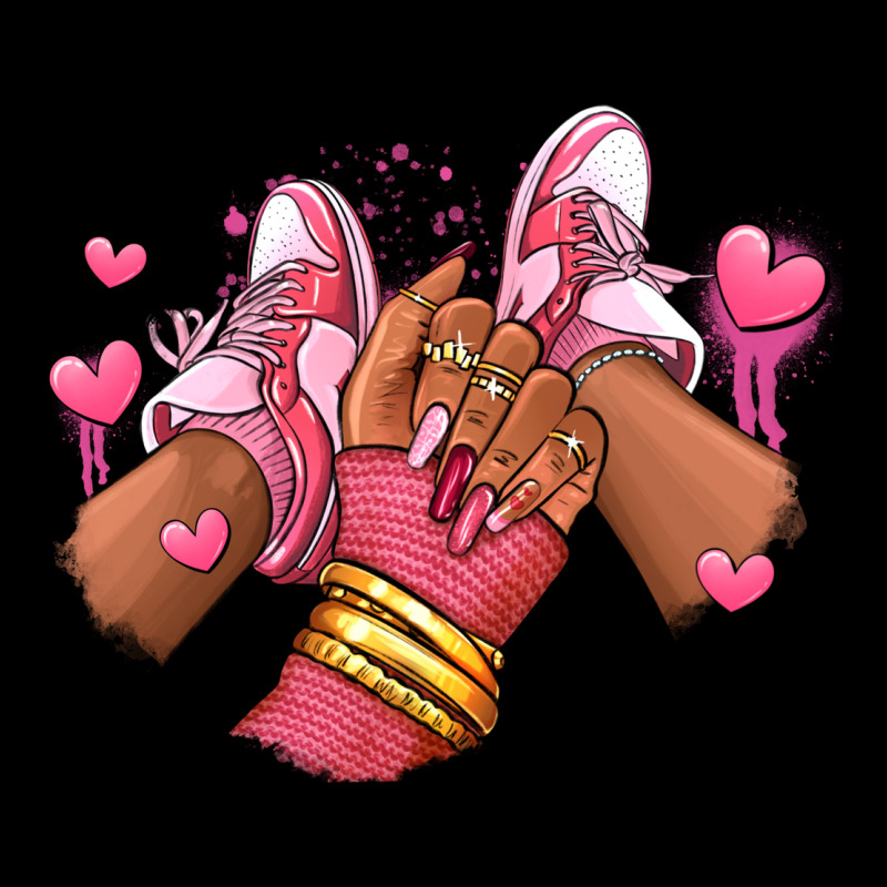 Valentines Day Afro Girl Sneakers Premium Tee by RanaPortraitStore | Teevron