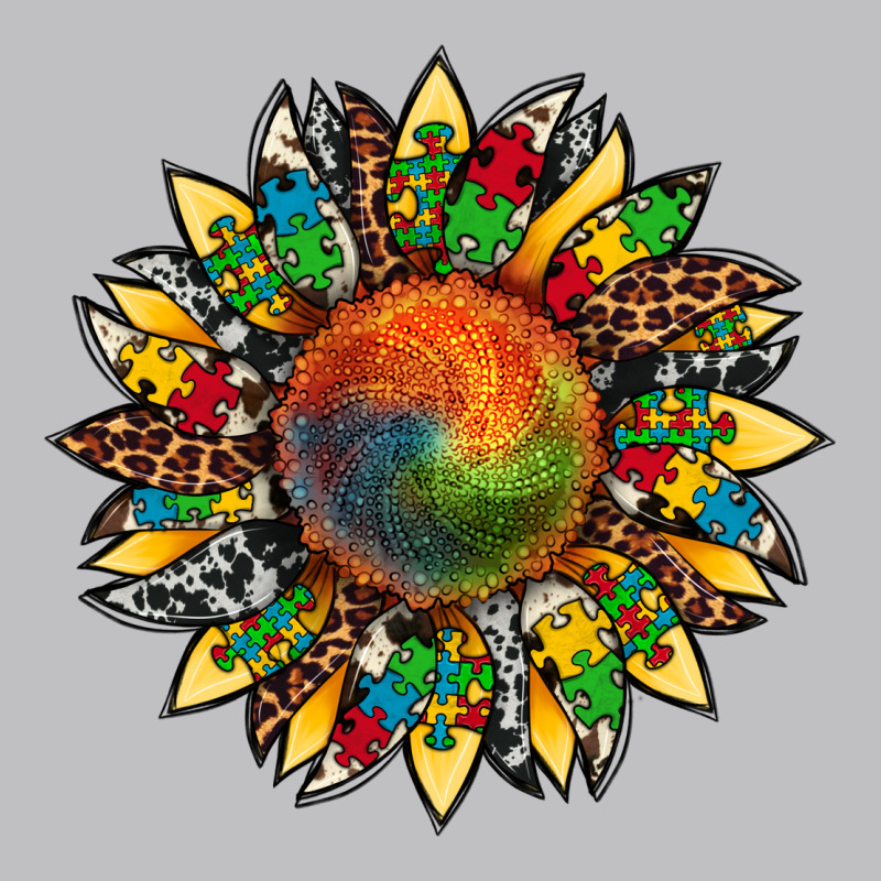 Autism Awareness Cowhide Leopard Sunflower Long Sleeve Tee by Artiststas | Teevron