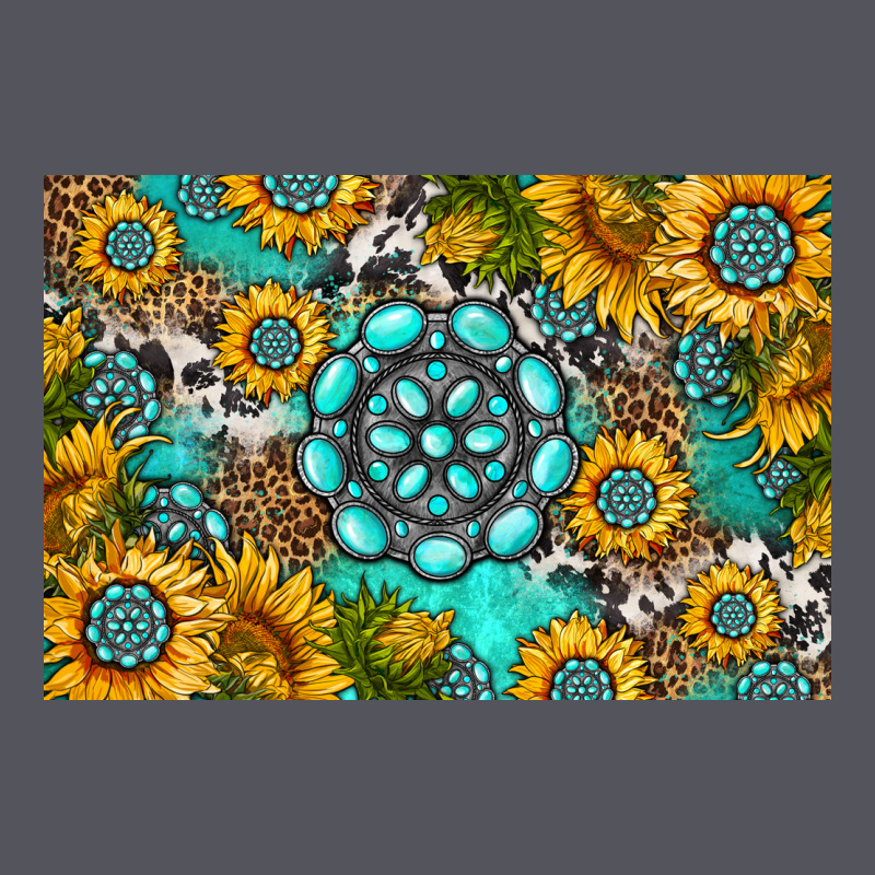 Western Turquoise And Sunflowers Skinny Metal Can Holder Vintage Hoodie by HRA Design Shop | Teevron