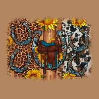 Saddle Sunflower Horseshoe Cowhide Leopard Background Long Sleeve Tee | Teevron