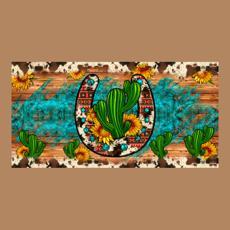 Cactus Sunflower Horseshoe License Plate Long Sleeve Tee by Artiststas | Teevron