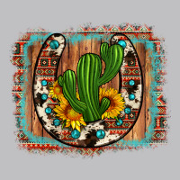 Cactus Sunflower Cowhide Horseshoe  Background Long Sleeve Tee | Teevron