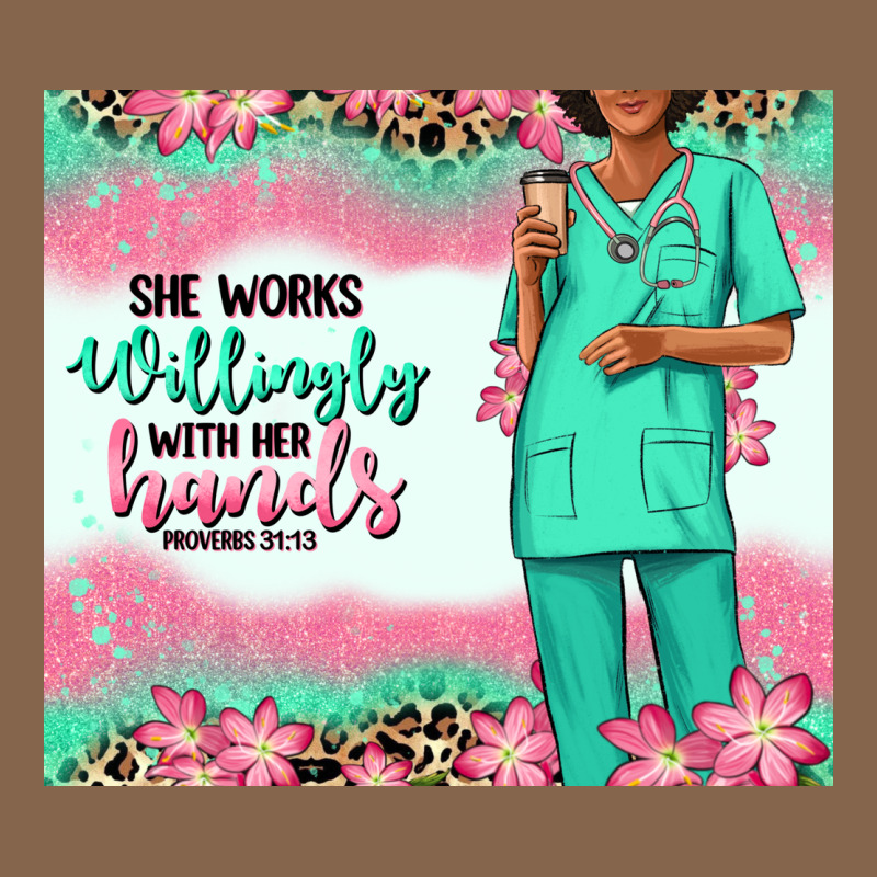 She Works Willingly With Her Hands Afro Nurse Premium Tee by RanaPortraitStore | Teevron