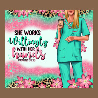 She Works Willingly With Her Hands Blonde Nurse Premium Tee | Teevron