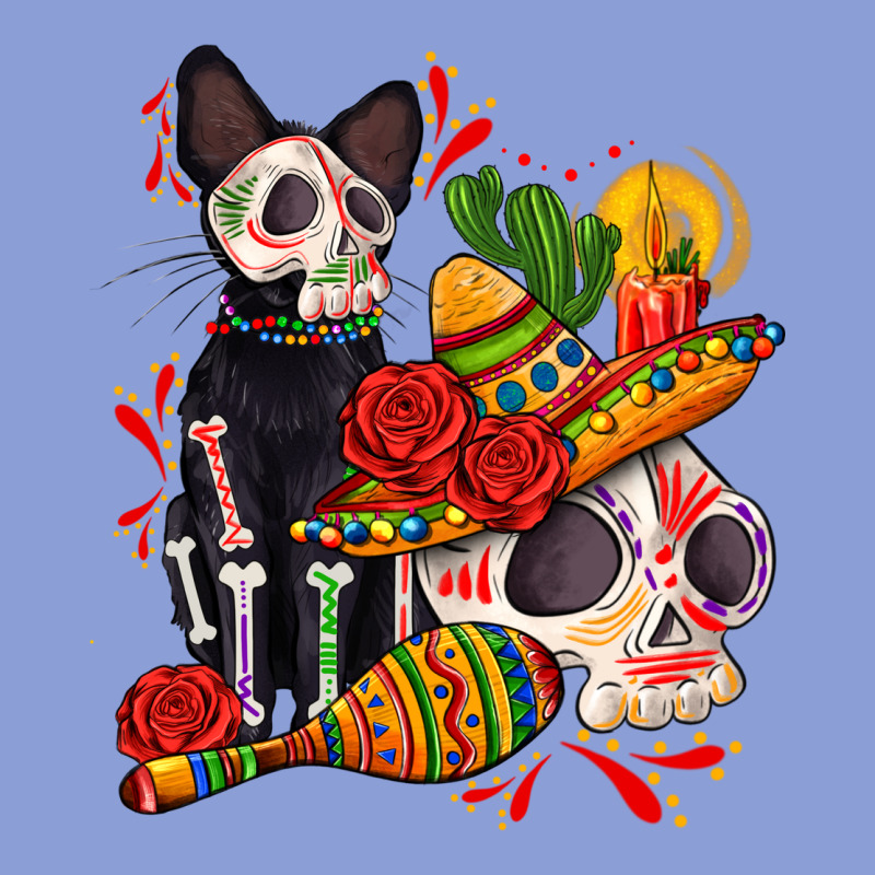 Mexican Dead Day With Skeleton Cat Long Sleeve Tee by AdoDesignShop | Teevron