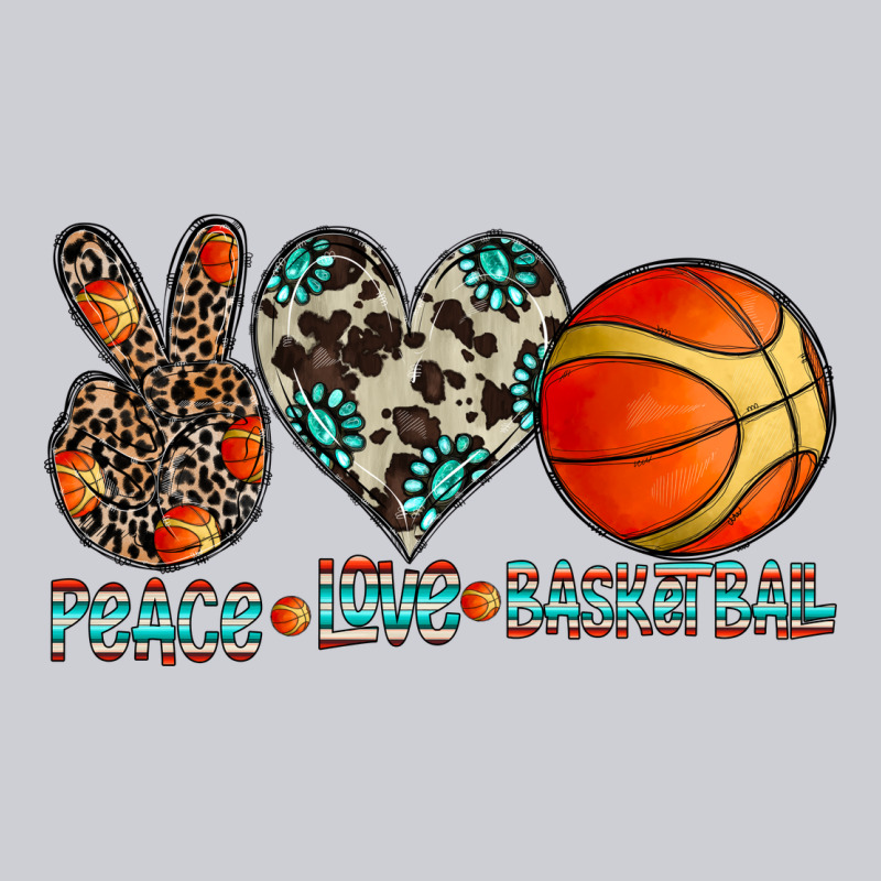 Peace Love Basketball Heavyweight Sweatshirt by CowhideDigitalArt | Teevron