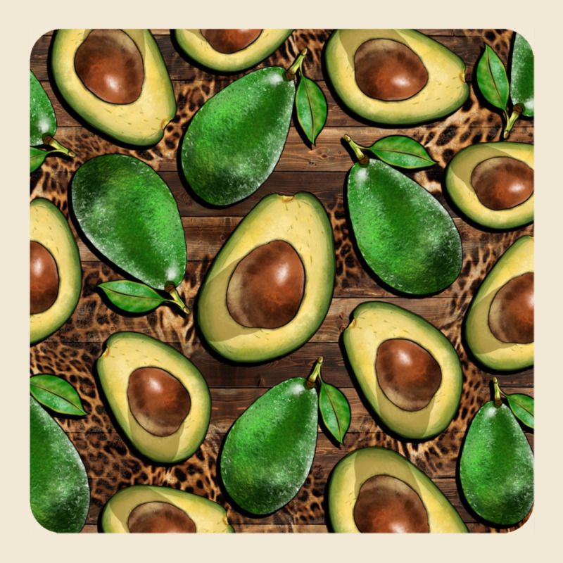 Avocados With Wood And Leopard Background Mug  Coaster Premium Tee by BarkalooDesign | Teevron