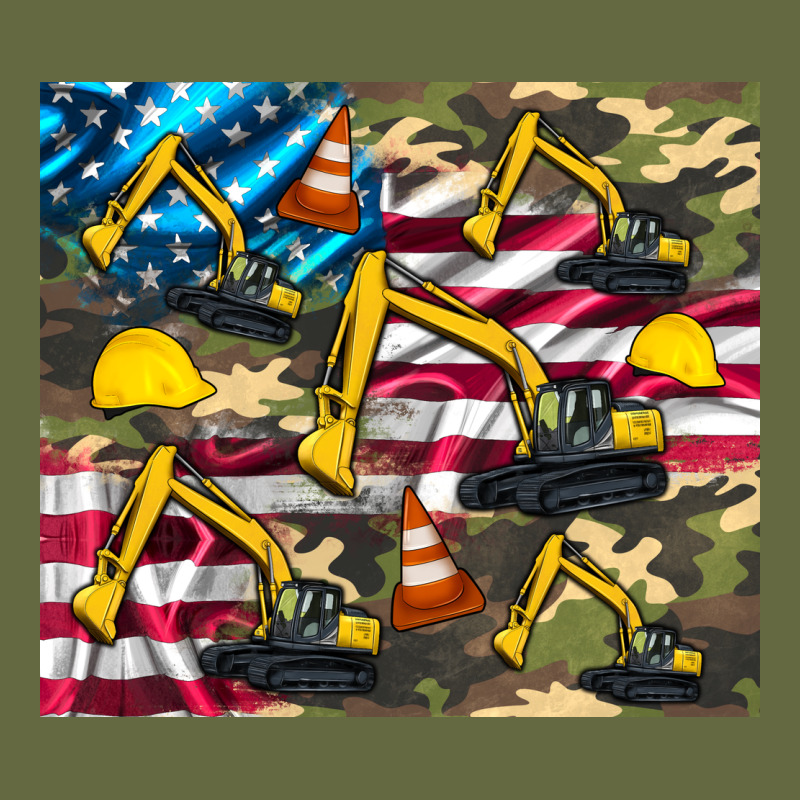 Excavator American Flag Long Sleeve Tee by Artiststas | Teevron