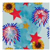 patriotic fireworks and sunflower | Teevron