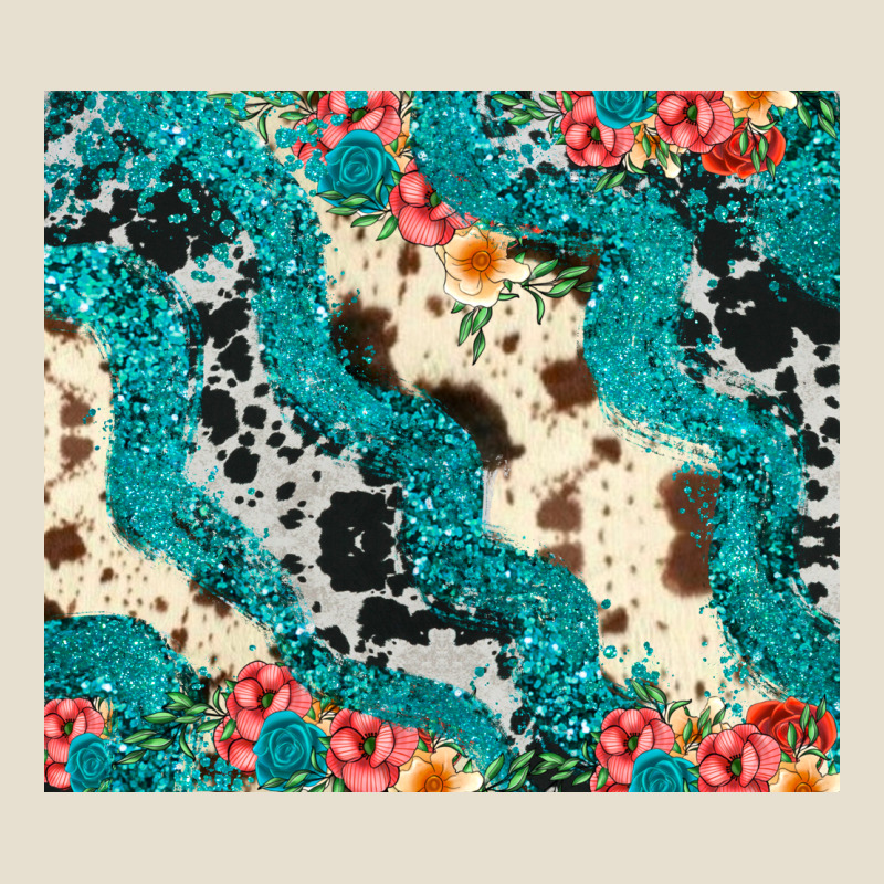 Turquoise Glitter Cowhide Urban Heavy Tee by JahusDesignShop | Teevron