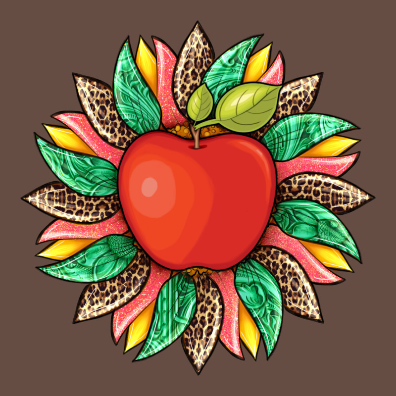 Teacher Apple And Sunflower With Leopard And Tooled Leather Long Sleeve Tee by Artiststas | Teevron