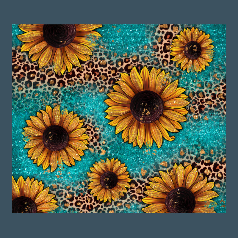 Sunflower Turquoise Glitter Urban Heavy Tee by JahusDesignShop | Teevron