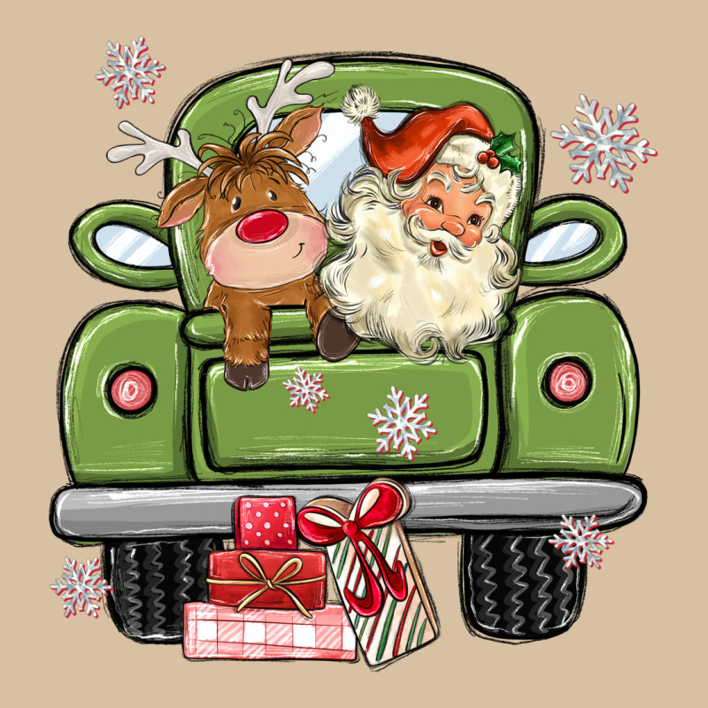 Christmas Santa And Reindeer Truck Heavyweight Hoodie by MaliasSmallBusiness | Teevron