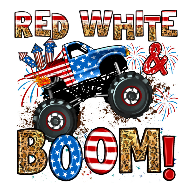Red White Boom Monster Truck Premium Tee by RanaPortraitStore | Teevron