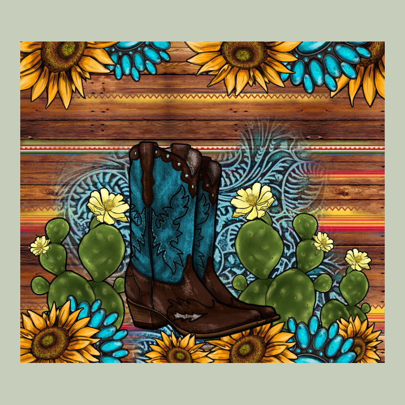 Boot Cactus Sunflower Gemstone Long Sleeve Tee by AdoDesignShop | Teevron