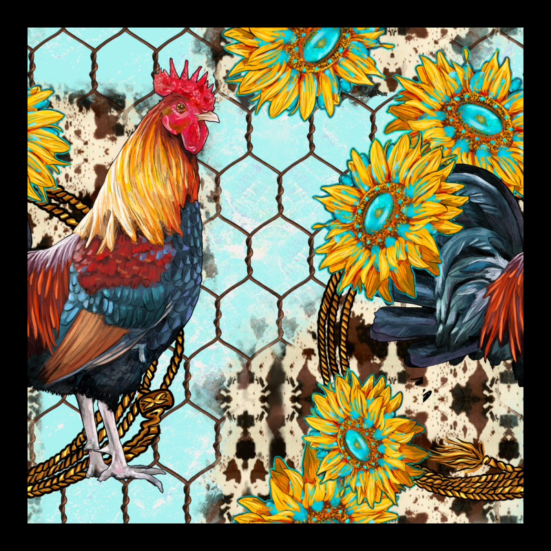 Western Rooster Seamless Pattern Long Sleeve Tee by BundleAndBundleShop | Teevron