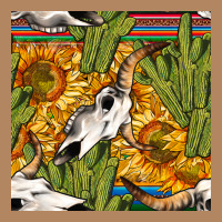 Western Bull Skull Seamless Pattern Long Sleeve Tee | Teevron