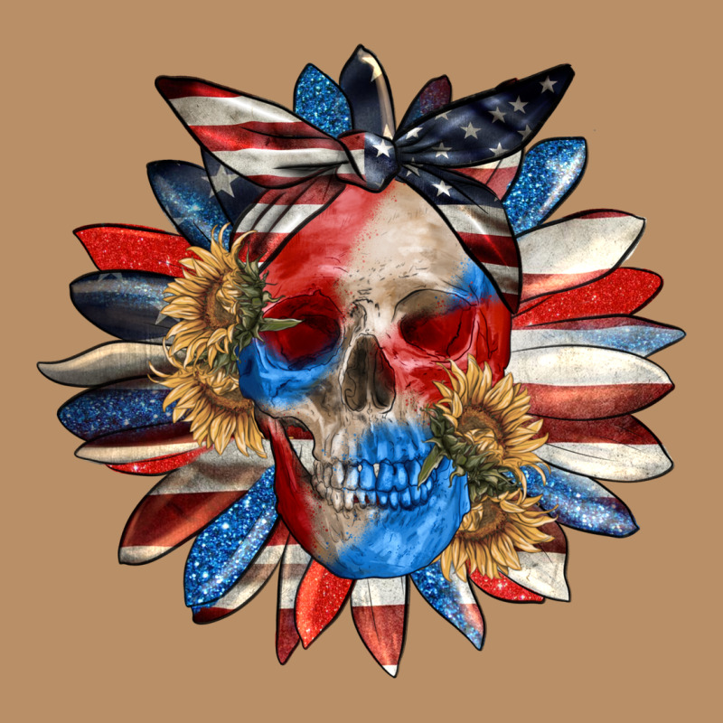 4th Of July Sunflower Skull 4th Of July Vintage Hoodie by CowGirlArtShop | Teevron