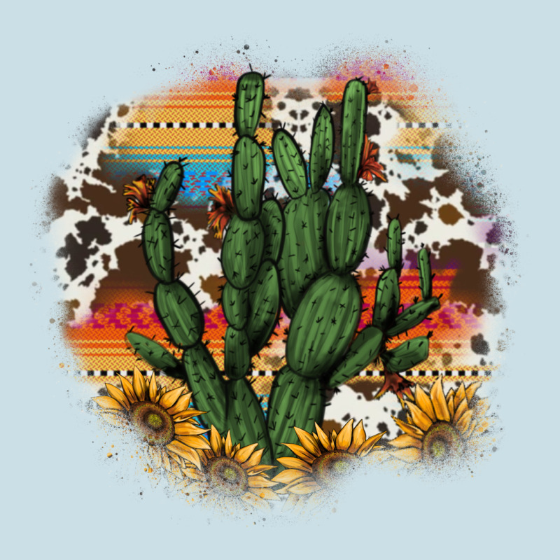Cowhide Aztec Sunflowers Cactus Ladies Tee by AdoDesignShop | Teevron