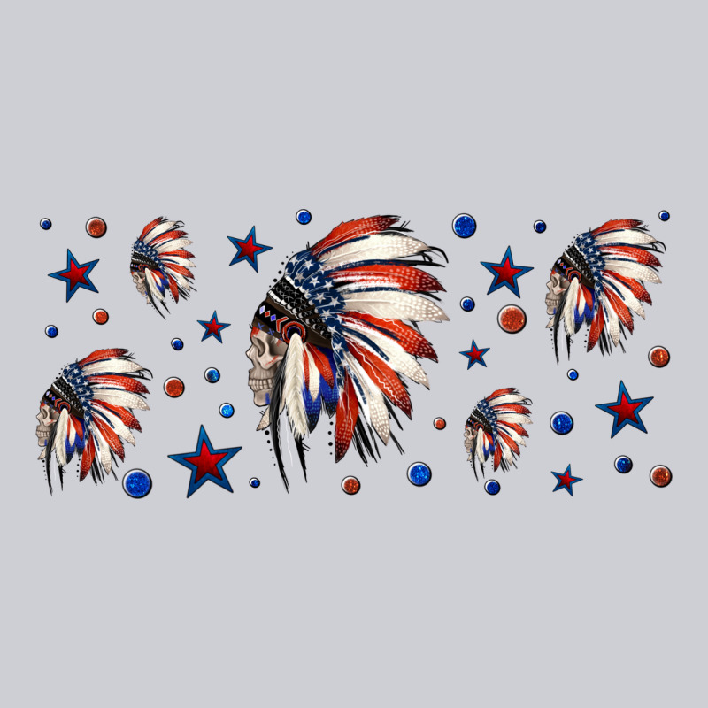 Patriotic Native American Headdress 16oz Libbey Cup Heavyweight Sweatshirt by HRA Design Shop | Teevron