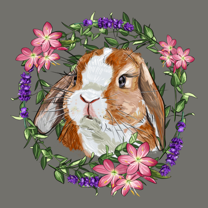 Bunny Face With Floral Wreath Premium Hoodie by RanaPortraitStore | Teevron