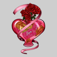 Heart Glass Vase Love Tickets With Rose Premium Tee | Teevron