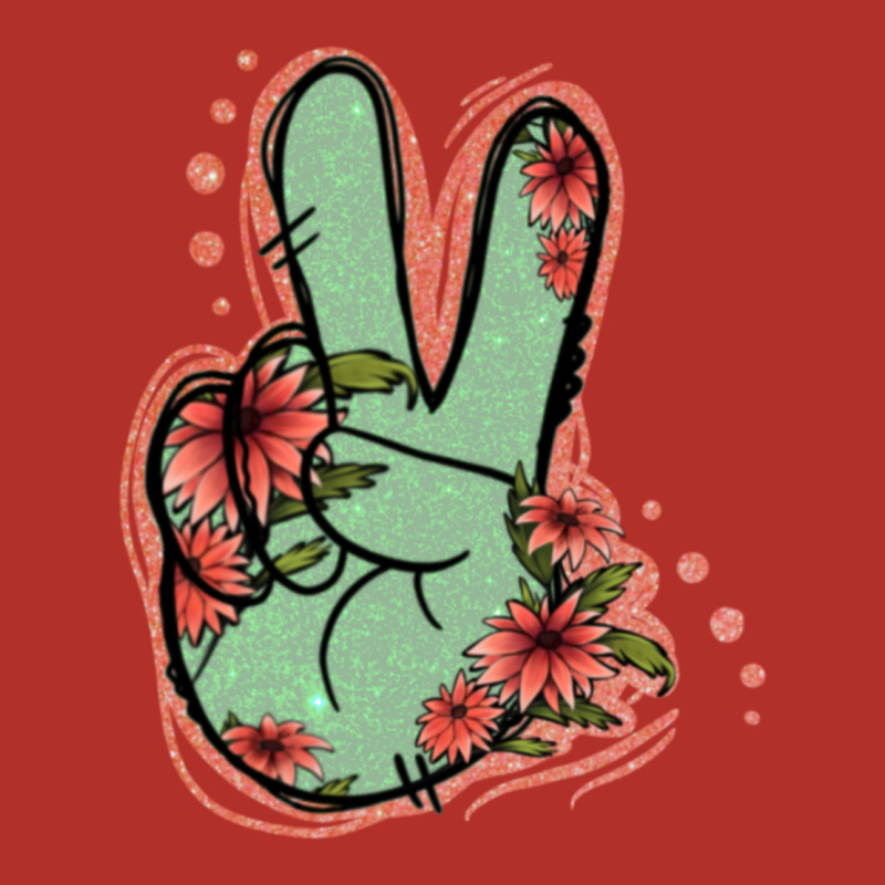 Green Glitter Floral Peace Sign Premium Hoodie by Jasminsmagicworld | Teevron