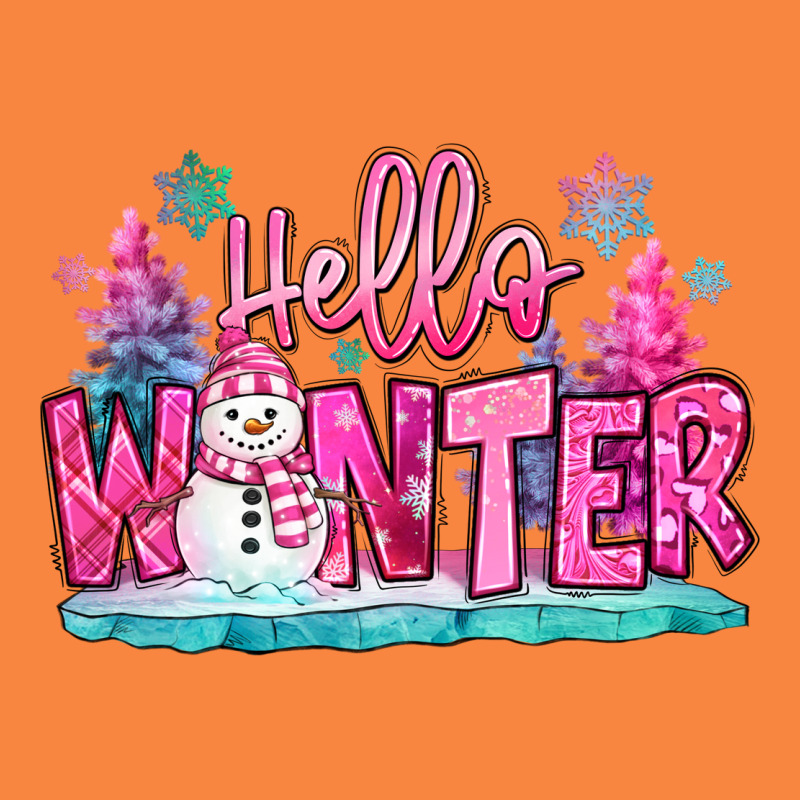 Hello Winter Pink Snowman Premium Sweatshirt by MaliasSmallBusiness | Teevron