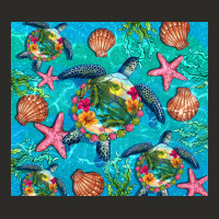 Turtle Summer Seashells Starfish Seaweed Heavy Core Tee | Teevron