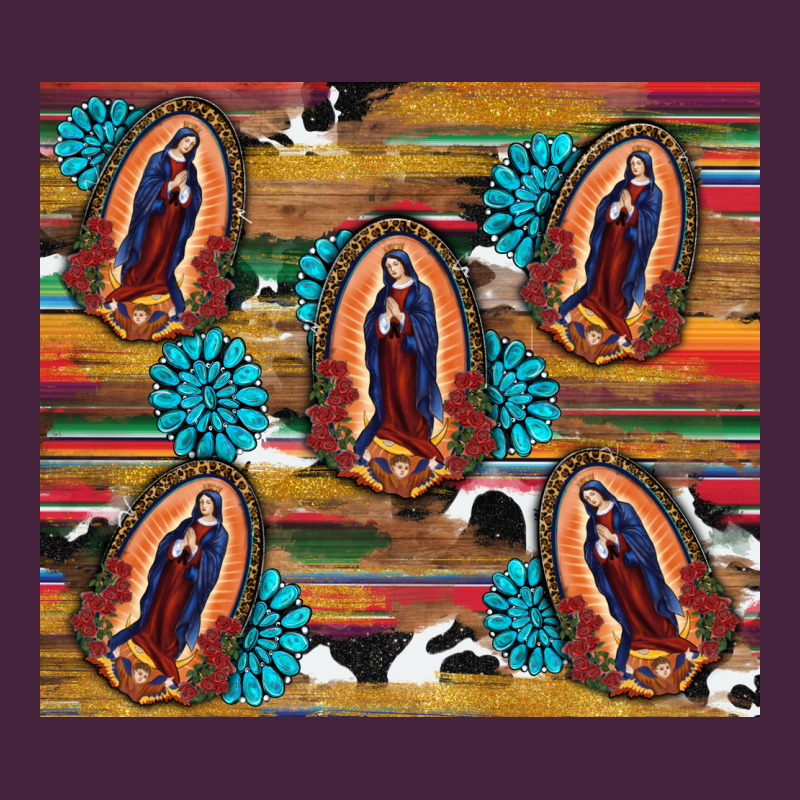 Serape Gemstone Glitter Cowhide Lady Of Guadalupe Premium Tee by RanaPortraitStore | Teevron