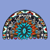 Western Turquoise Aztec Cowhide Serape  Rainbows Long Sleeve Tee | Teevron