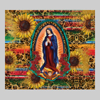 Sunflower Serape Lady Of Guadalupe Premium Tee | Teevron