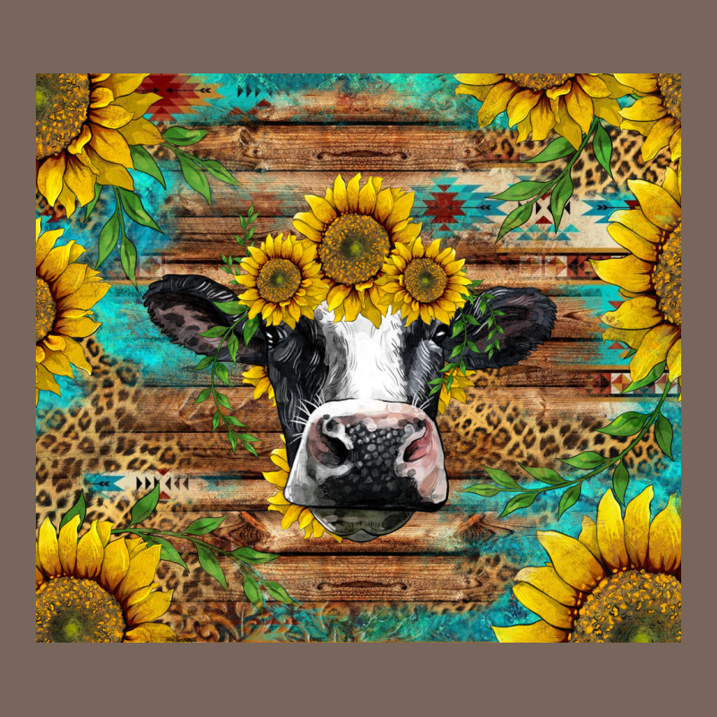 Holstein Cow With Sunflowers Premium Hoodie by BarkalooDesign | Teevron