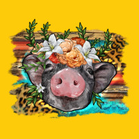 Baby Pig With Floral And Western Background Premium Hoodie | Teevron