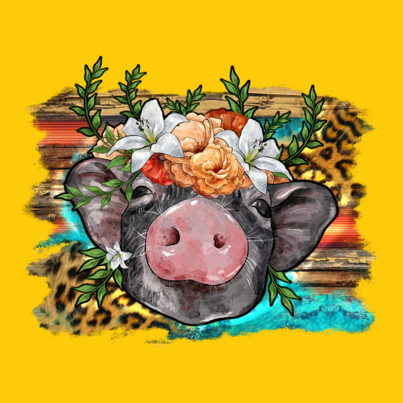Baby Pig With Floral And Western Background Premium Hoodie by BarkalooDesign | Teevron