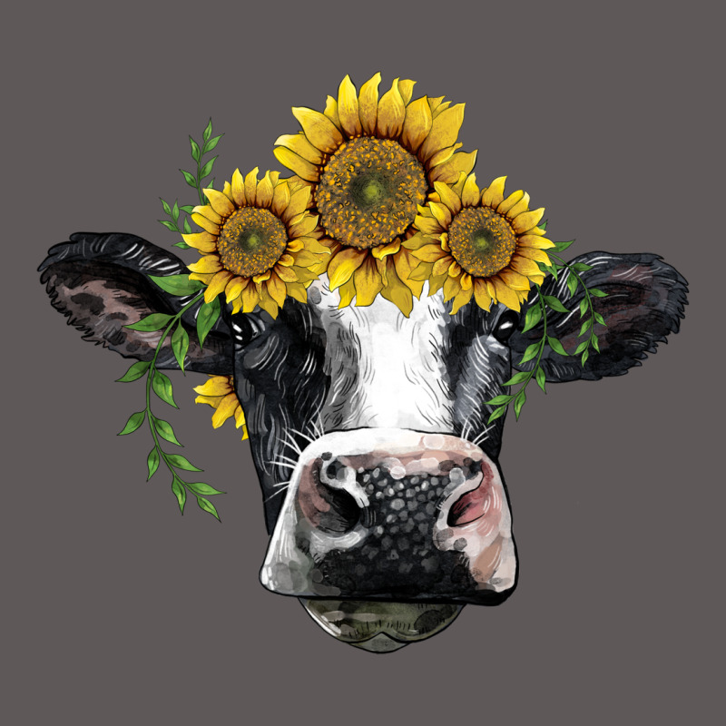 Holstein Cow With Sunflower Premium Hoodie by BarkalooDesign | Teevron