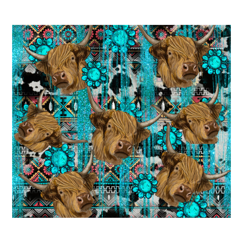 Western Aztec Highland Cow Premium Tee by RanaPortraitStore | Teevron