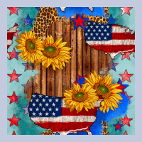 Usa Map With Sunflowers And Leopard Seamless Pattern Long Sleeve Tee | Teevron