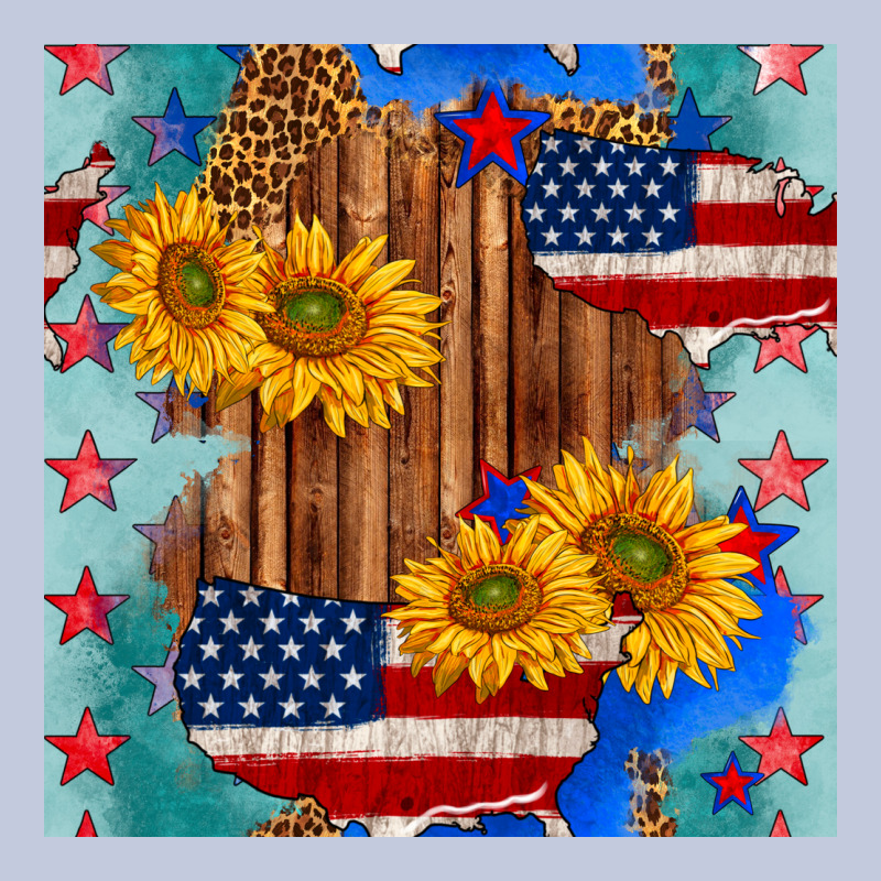 Usa Map With Sunflowers And Leopard Seamless Pattern Long Sleeve Tee by BundleAndBundleShop | Teevron