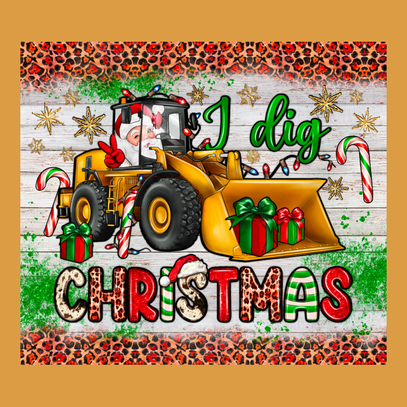 I Dig Christmas Bulldozer Santa Urban Heavy Tee by JahusDesignShop | Teevron