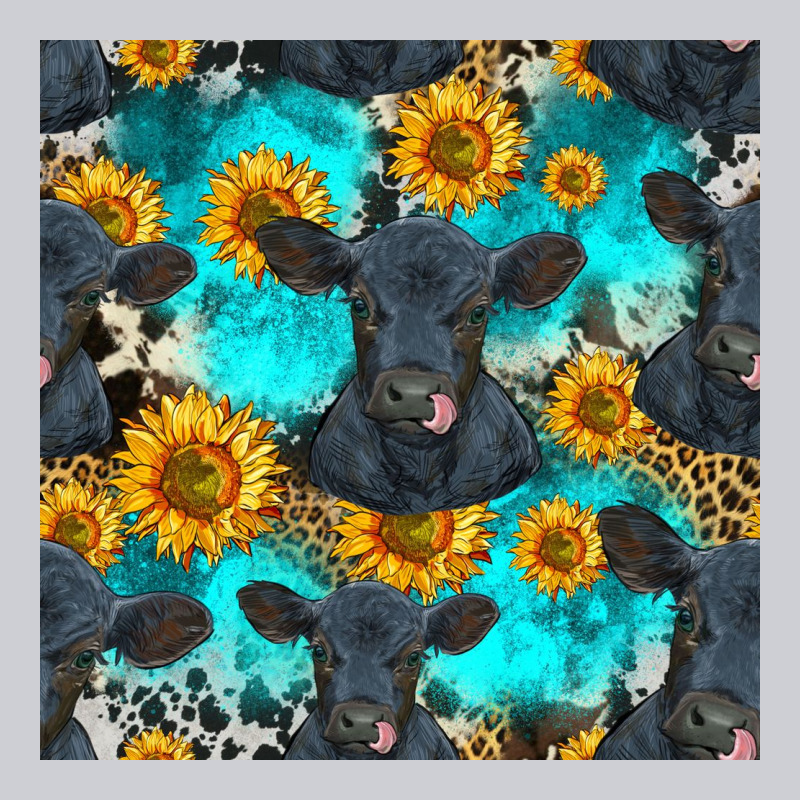 Black Angus And Sunflowers Seamless Pattern Heavyweight Sweatshirt by HRA Design Shop | Teevron