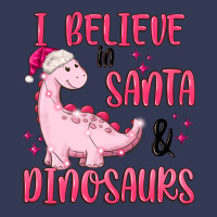 I Believe In Santa & Dinosaurs Pink Heavyweight Hoodie | Teevron