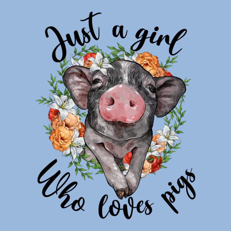 Just A Girl Who Loves Pigs Floral Wreath Premium Hoodie by BarkalooDesign | Teevron