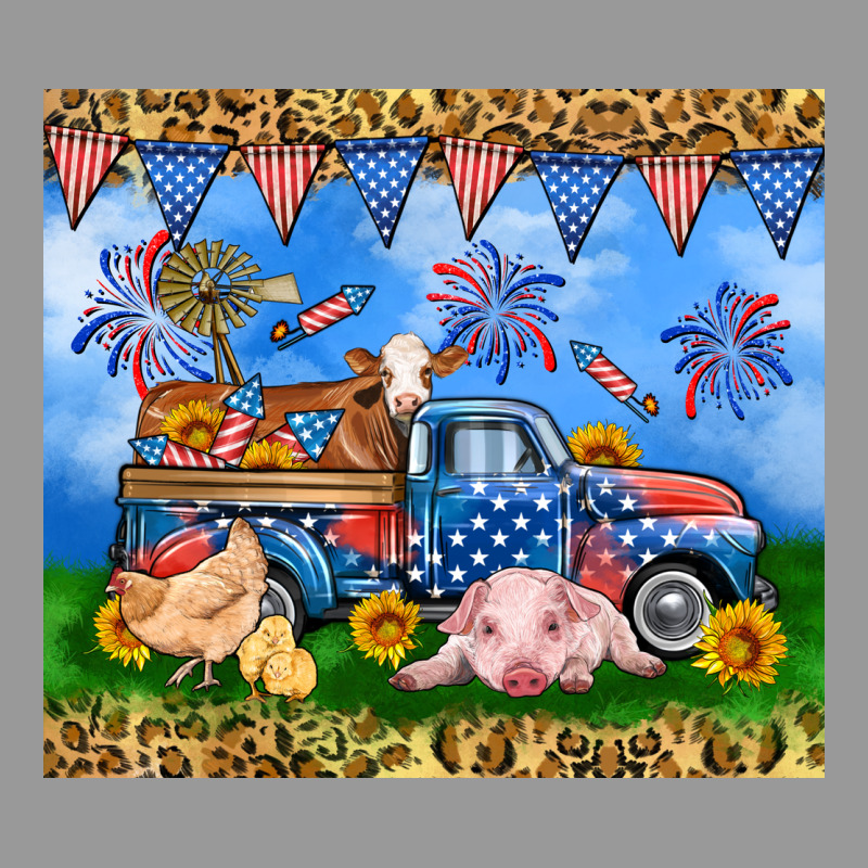 America Farm Animals Truck 20oz Skinny Tumbler Vintage Hoodie by Neo Western | Teevron