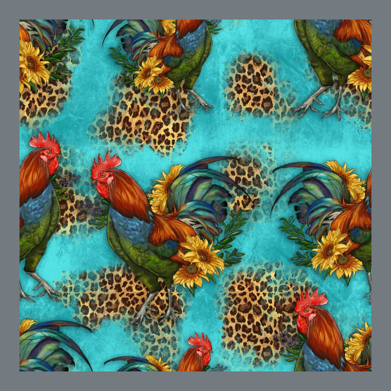 Rooster And Sunflowers Seamless Pattern Heavyweight Sweatshirt by HRA Design Shop | Teevron