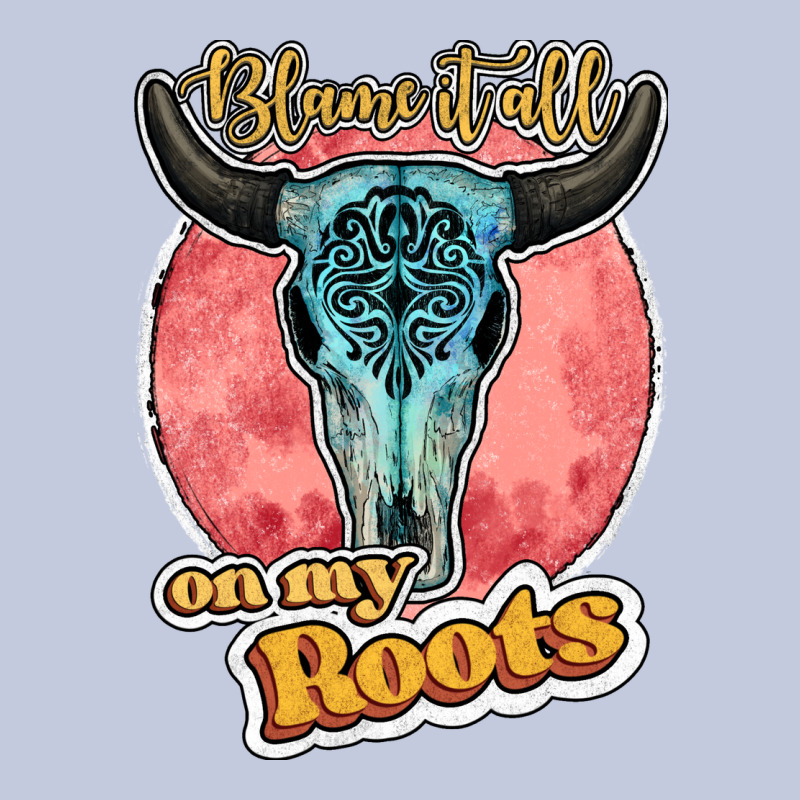 Blame It All On My Roots Bull Skull Black Long Sleeve Tee by JahusDesignShop | Teevron
