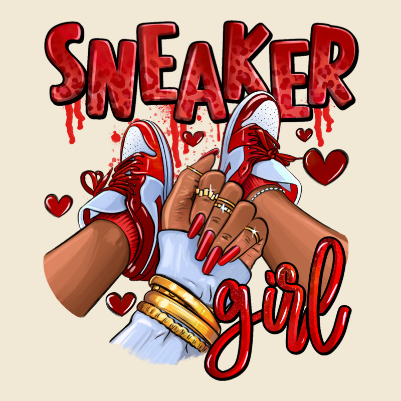 Red Sneaker Girl Afro Woman Premium Tee by RanaPortraitStore | Teevron