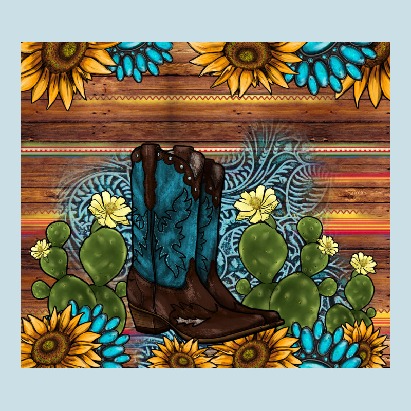 Boot Cactus Sunflower Gemstone Ladies Tee by AdoDesignShop | Teevron