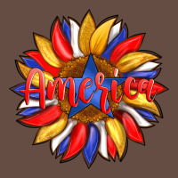 America With American Flag Colors And Sunflower With Star Long Sleeve Tee | Teevron